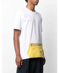 T-shirt à col rond blanc et jaune Low Brand