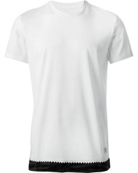 T-shirt à col rond blanc et noir adidas