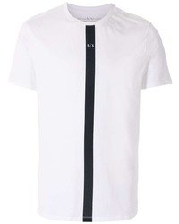 T-shirt à col rond blanc et noir Armani Exchange