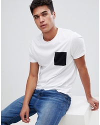 T-shirt à col rond blanc et noir ASOS DESIGN