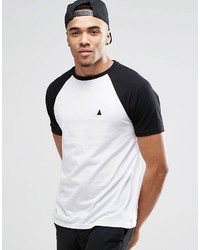 T-shirt à col rond blanc et noir Asos