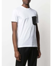 T-shirt à col rond blanc et noir Les Hommes