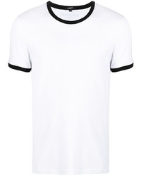 T-shirt à col rond blanc et noir Balmain