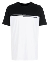 T-shirt à col rond blanc et noir BOSS