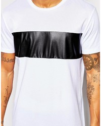 T-shirt à col rond blanc et noir Asos