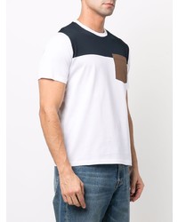 T-shirt à col rond blanc et noir Herno