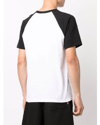 T-shirt à col rond blanc et noir Courrèges