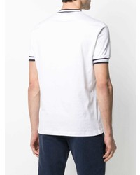 T-shirt à col rond blanc et noir Brunello Cucinelli