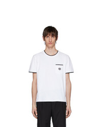 T-shirt à col rond blanc et noir Kenzo