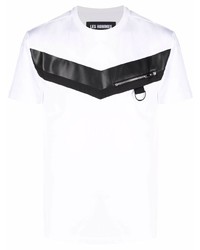 T-shirt à col rond blanc et noir Les Hommes