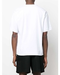 T-shirt à col rond blanc et noir Calvin Klein