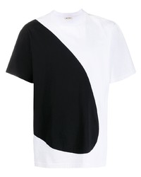 T-shirt à col rond blanc et noir Marni