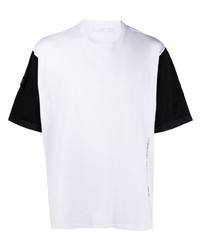 T-shirt à col rond blanc et noir Neil Barrett