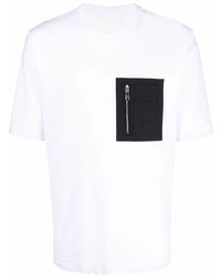 T-shirt à col rond blanc et noir Neil Barrett