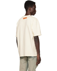 T-shirt à col rond blanc et noir Heron Preston
