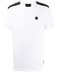 T-shirt à col rond blanc et noir Philipp Plein