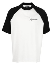 T-shirt à col rond blanc et noir Represent