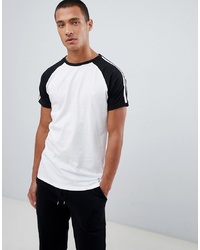 T-shirt à col rond blanc et noir Threadbare