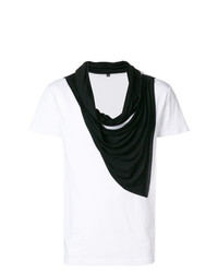 T-shirt à col rond blanc et noir Unconditional
