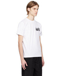 T-shirt à col rond blanc et noir BAPE