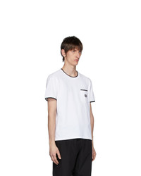 T-shirt à col rond blanc et noir Kenzo