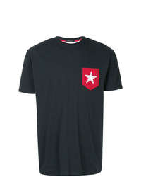 T-shirt à col rond blanc et rouge et bleu marine GUILD PRIME