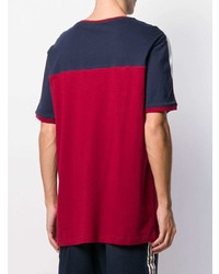 T-shirt à col rond blanc et rouge et bleu marine Fila