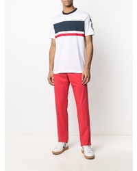 T-shirt à col rond blanc et rouge et bleu marine Paul & Shark