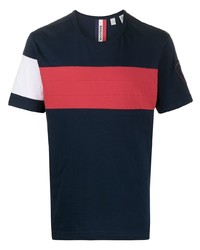 T-shirt à col rond blanc et rouge et bleu marine Rossignol