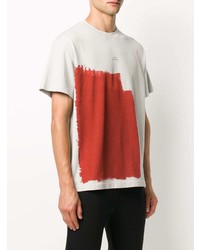 T-shirt à col rond blanc et rouge A-Cold-Wall*