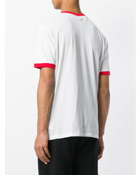 T-shirt à col rond blanc et rouge Off-White