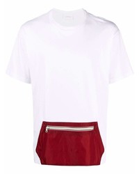 T-shirt à col rond blanc et rouge Low Brand