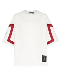 T-shirt à col rond blanc et rouge Mastermind Japan