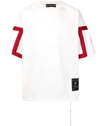 T-shirt à col rond blanc et rouge Mastermind World