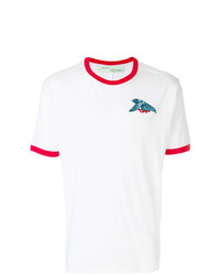 T-shirt à col rond blanc et rouge Off-White
