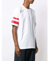 T-shirt à col rond blanc et rouge Calvin Klein