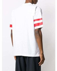 T-shirt à col rond blanc et rouge Calvin Klein