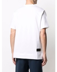 T-shirt à col rond blanc et rouge Low Brand