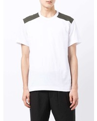 T-shirt à col rond blanc et vert Comme des Garcons Homme Deux