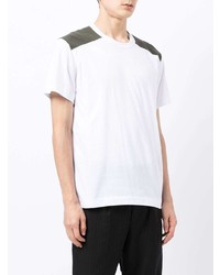 T-shirt à col rond blanc et vert Comme des Garcons Homme Deux