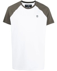 T-shirt à col rond blanc et vert Hydrogen