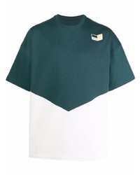 T-shirt à col rond blanc et vert Jil Sander