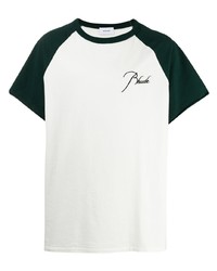 T-shirt à col rond blanc et vert Rhude