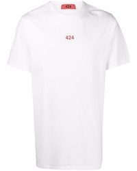 T-shirt à col rond blanc 424