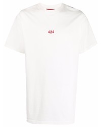 T-shirt à col rond blanc 424