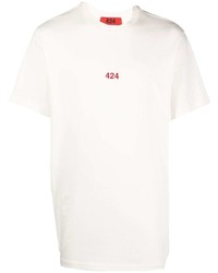 T-shirt à col rond blanc 424