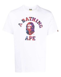 T-shirt à col rond blanc A Bathing Ape