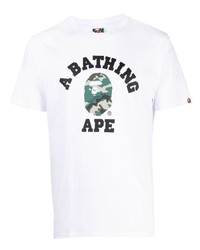 T-shirt à col rond blanc A Bathing Ape