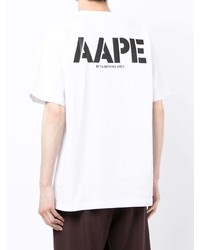 T-shirt à col rond blanc AAPE BY A BATHING APE