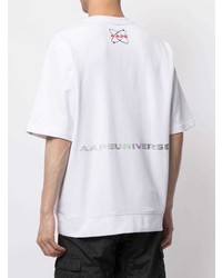 T-shirt à col rond blanc AAPE BY A BATHING APE